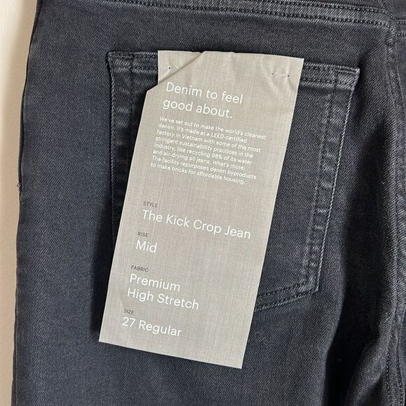 New Everlane The Kick Crop Straight Flare Jeans in Black Size 27 - Picture 6 of 11